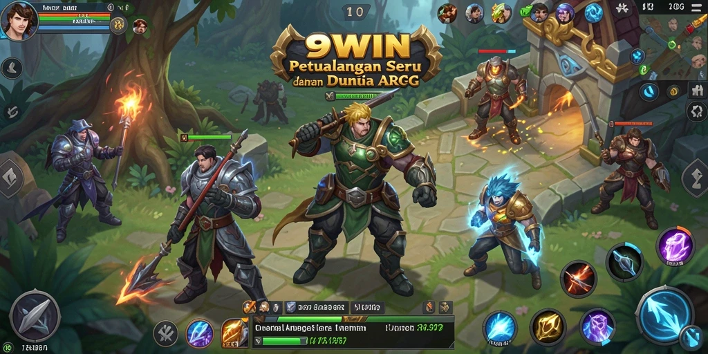 Screenshot gameplay 9WIN menunjukkan pertarungan seru dan grafis yang memukau.