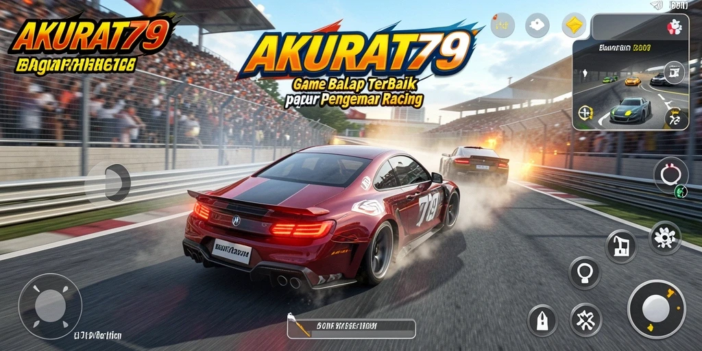Tampilan gameplay seru dari balapan AKURAT79 yang mendebarkan.