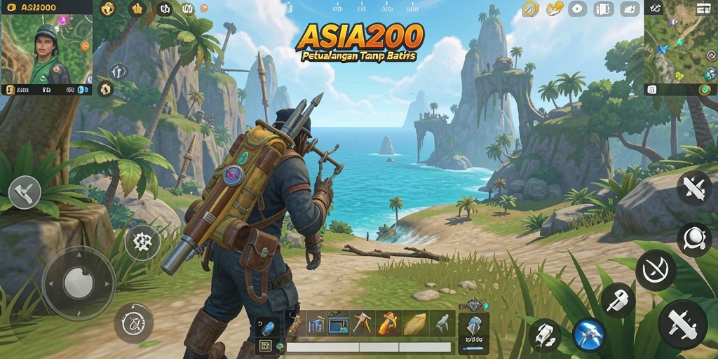 Tampilan mendebarkan dari gameplay ASIA200 di dunia terbuka.
