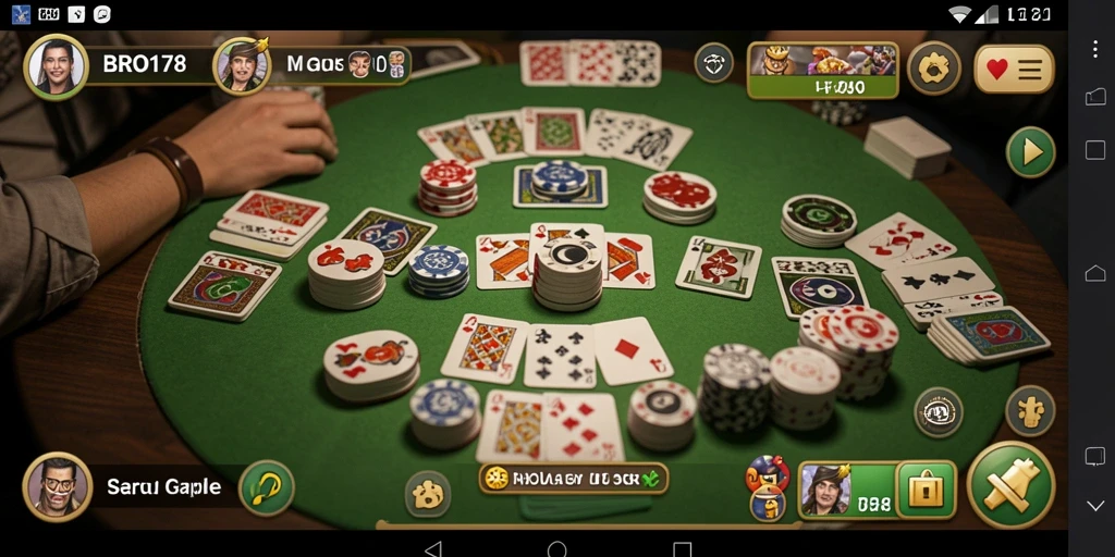 Screenshot gameplay BRO178 saat bermain Gaple dengan teman online.