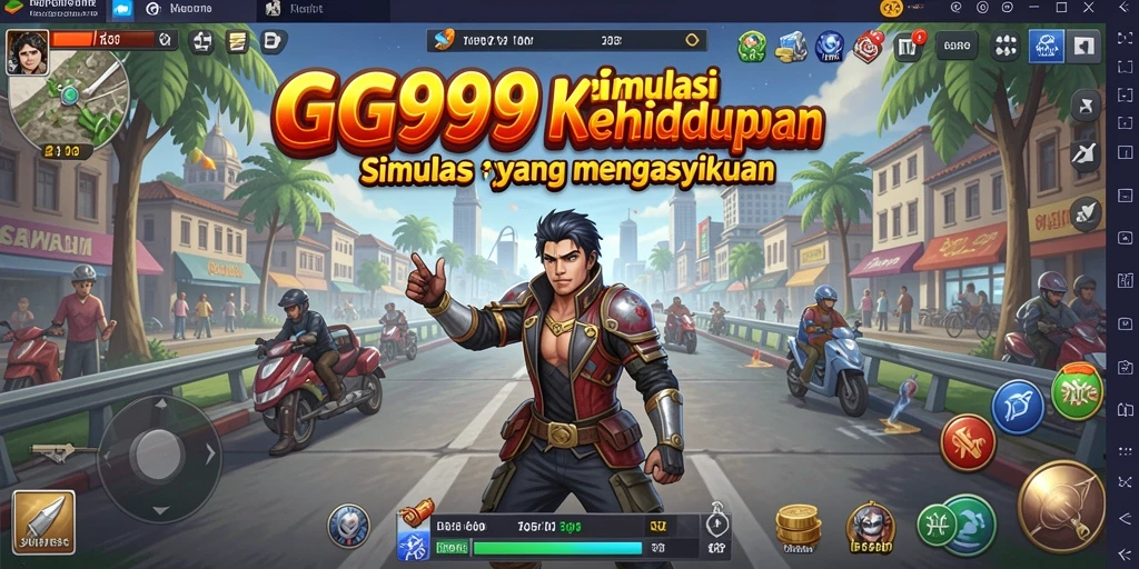 Tampilan gameplay GG999 dengan interaksi karakter yang menarik.