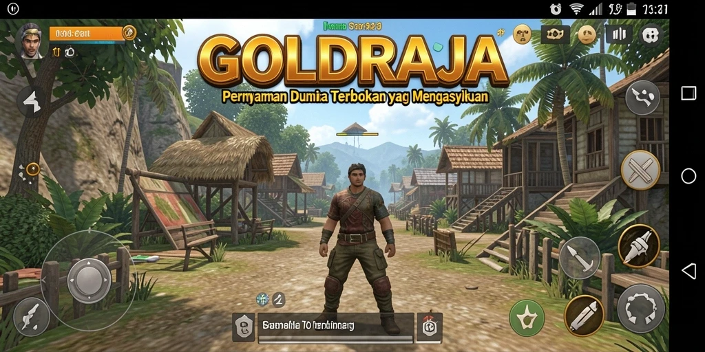 Gameplay <strong>GOLDRAJA</strong> yang menakjubkan dalam dunia terbuka yang imersif.