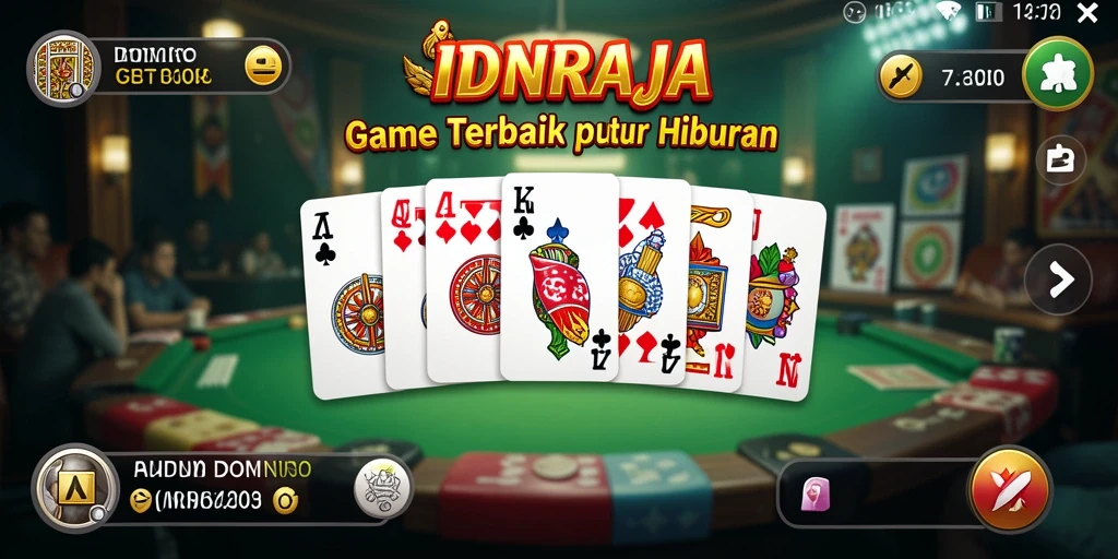 Tampilan gameplay menarik dari IDNRAJA, permainan Domino interaktif.