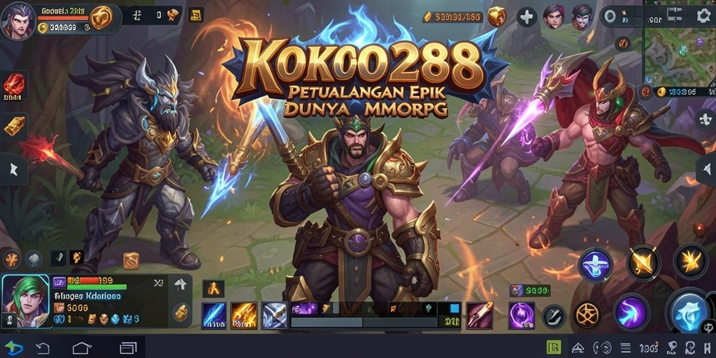 Tangkapan layar KOKO288 yang menunjukkan aksi pertempuran yang mendebarkan dalam MMORPG.
