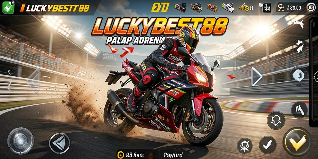 Screenshot gameplay LUCKYBEST88 menampilkan momen balap yang seru.