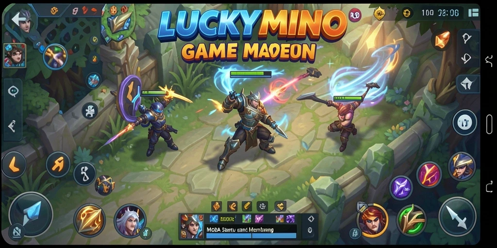 Menampilkan pertarungan epik di arena LUCKYMINO.