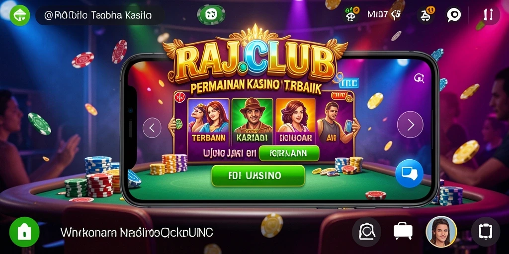 Tangkapan layar gameplay RAJACLUB menampilkan suasana kasino yang mendebarkan.