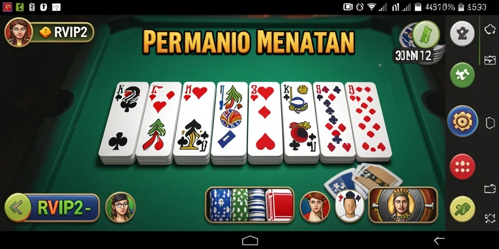Screenshot gameplay RVIP2 yang menampilkan momen mendebarkan dalam permainan domino.