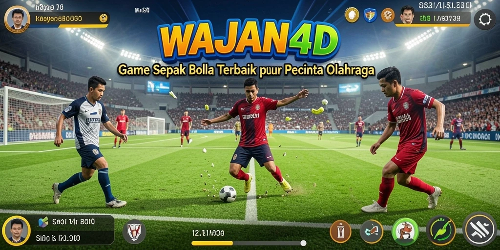 Tampilan gameplay menyerupai pertandingan sepak bola nyata.